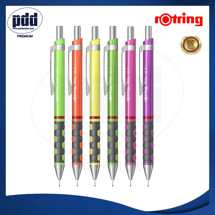 rotring-tikky-ดินสอกด-rotring-0-7-มม-ด้ามสีนีออน-rotring-tikky-mechanical-pencil-with-leads-0-7-2b
