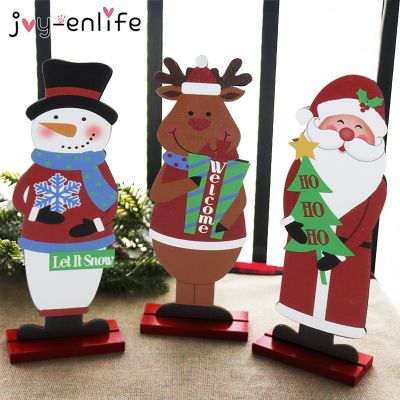 Santa Claus Snowman Elk Wood Craft Christmas Xmas Table Ornament Noel Christmas Decoration For Home Natal Gift 2023 New Year