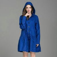 New Fashion Lightweight Women Raincoat With Hat Laydies Dress Style Rain Coat Waterproof Rainwear Jacket