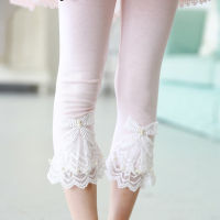 New 2021 Summer Children Leggings For Girls Kids Leggings Girls Lace knee Pants Girl Pants Kids Baby Flower Trousers 2-8Y