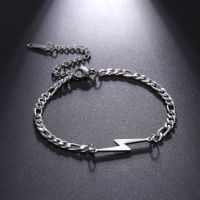 Kkjoy Foot Chain of Women Men Silver Color Lightning Stainless Steel Anklet Simple Fashion Girls Birthday Jewelry Accessorie