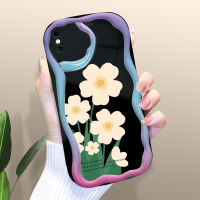 Case4you สำหรับ iPhone X XR XS XS MAX เคสเนื้อครีมลายดอกไม้การ์ตูนขอบลอนเคสโทรศัพท์เคสซิลิโคนแบบนิ่ม