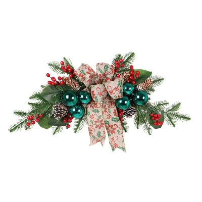 Christmas Wreath Pine Cone Ball Door Mount Teardrop Wreath New Year Hanging Wall Tabletop Chair Decoration