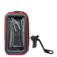 Outdoor Bike Scooter Rearview Mirror Mobile Phone Holder Stand w/ New Touch Screen Motorcycle Waterproof Zipper Phone Bag