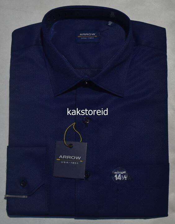 ARROW Kemeja Pria Formal Lengan Panjang Navy Reguler ARR 253 ORIGINAL