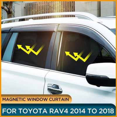 hot【DT】 Magnetic Window Curtain RAV4 2018 2017 Car Side Sunshades Mesh Cover 2014 2015 2016