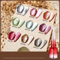 สีทาเล็บเจล แคทอายประกายเพชร หลากสี AS ขวดแดง 15ml. ADM Set 01-09 เฉดสี