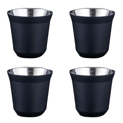 80Ml Double Wall Stainless Steel Espresso Cup Insulation for Nespresso Pixie Coffee Cup Capsule Shape Coffee Mugs
