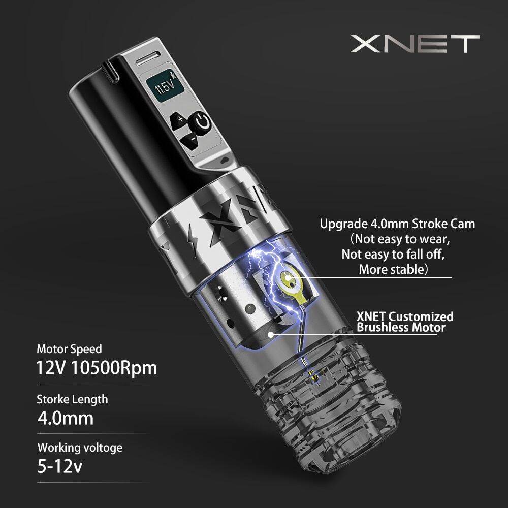 XNET Torch Wireless Tattoo Machine Rotary Pen Kits With TREX Tattoo ...