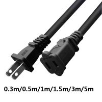 US Extension Cable Plug Power ขยายสายไฟ USA ชายหญิง2-Prong 2 Outlets สำหรับ NEMA 5-15P ถึง5-15R 0.3M 0.5M 1M 1.5M 3M 5M