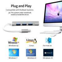 【COD】Portable 4-port USB aluminum hubhigh-speed durable USB 2.0 USB, type-c port splitter to PC