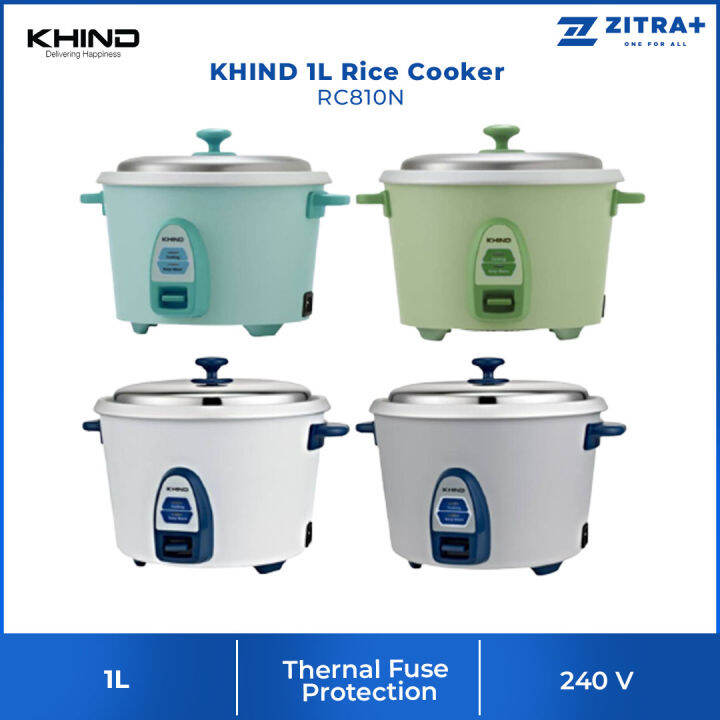 KHIND 1.0L Rice Cooker RC810N Optimal Keep Warm Function Thermal