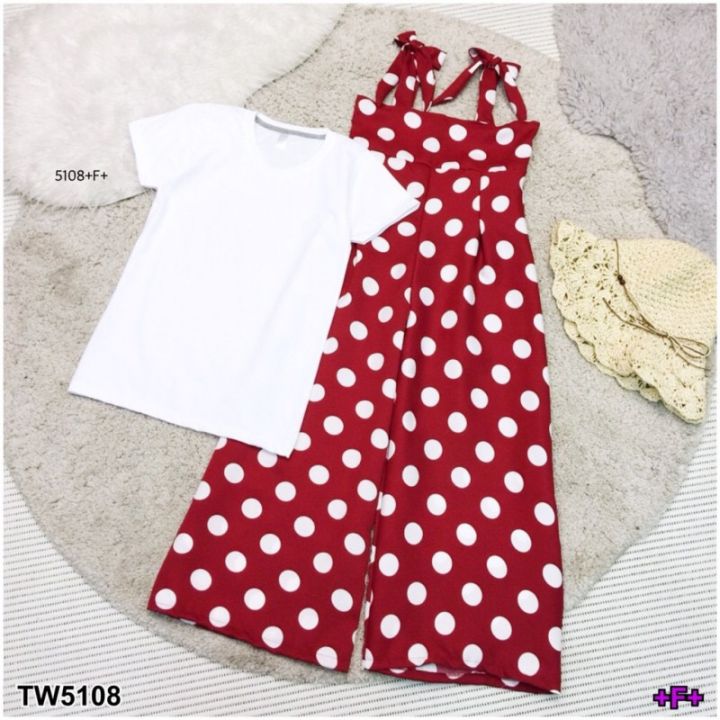 tw5108-set-สื้อ-เอี๊ยม-poka-dot