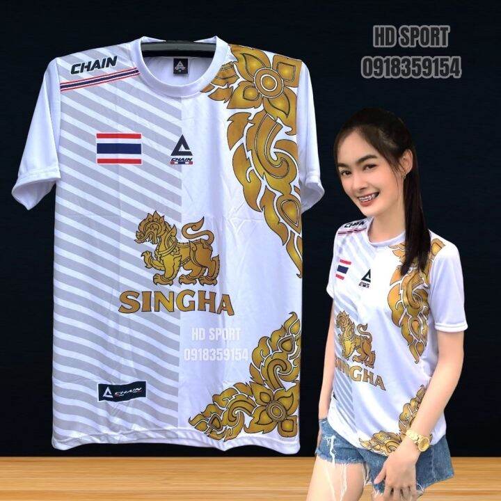 codtheresa-finger-round-neck-jersey-chang-thailand-sports-shirt-thai-pattern-singha-short-sleeve-baja-jersey-ready-stock