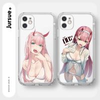 Ready Stock! JURSUE เคสไอโฟน เคสซิลิโคนนุ่มกันกระแทกใสการ์ตูนอนิเมะตลก เคสโทรศัพท์ Compatible for iPhone 13 12 11 Pro Max SE 2020 X XR XS 8 7 Plus พลัส y1167