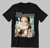 Rihanna Shirt, 90s, Vintage Rap Tee Black T-shirt Size S-5XL