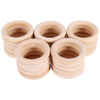 25 Pcs Natural Wood Rings 70mm Unfinished Macrame Wooden Ring Wood Circles for DIY Craft Ring Pendant Jewelry Making