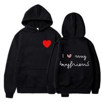 I Love My Girlfriend/Boyfriend Funny Y2K Hoodie Women Sweatshirt Men Pullover Letter Graphic Printed Outwear Streetwear Harajuku Size Xxs-4Xl