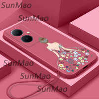 V29 Vivo เคสโทรศัพท์เบาบางการออกแบบกระโปรงดอกไม้ประดับนุ่ม