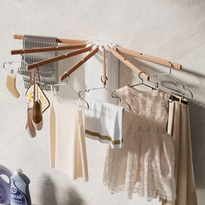 [hot]₪■  Rack Wall Hanging Folding Hanger Balcony Bedroom Invisible Hangers