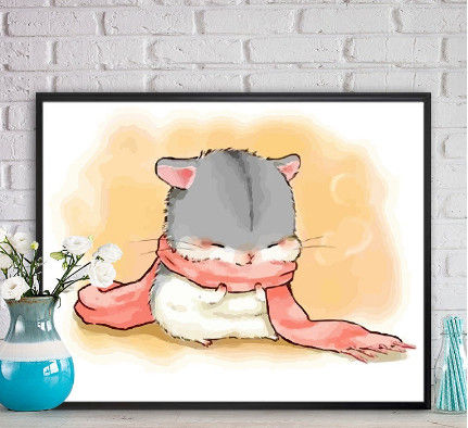 Tranh thủ công này với họa tiết chuột hamster đáng yêu sẽ chắc chắn khiến bạn thích thú và muốn làm một tác phẩm riêng cho mình.
