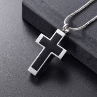 dyhewa Cross Urn สร้อยคอสำหรับ Ashes Funeral Casket Memorial Cremation จี้ Locket สำหรับผู้ชายสแตนเลส Keepsake Ashes เครื่องประดับ