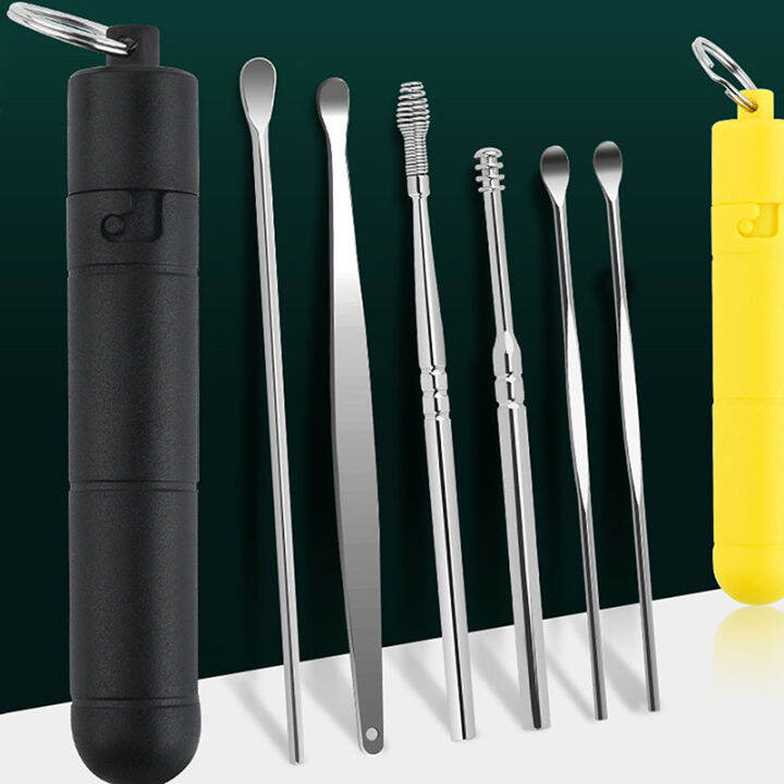 lowest-price-mh-1-6ชิ้น-เซ็ต-ear-wax-removal-tool-earpick-ear-cleaner-ช้อนทำความสะอาดหู