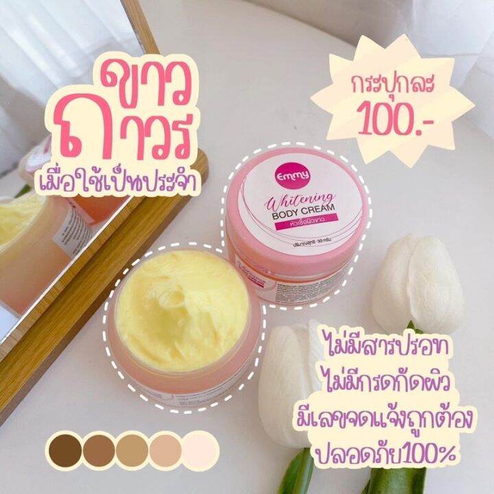 หัวเชื้อเร่งผิวขาวอิมมี่-emmy-whitening-body-cream-30g