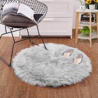 Ultra Soft Artificial Sheepskin Rug Chair Cover Wool Warm Hairy Car Seat Home Living Room Bedroom Mats Washable Round