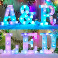 Colorful Alphabet Letter LED Lights Luminous Number Lamp Marquee Sign Night Light for Wedding Birthday party Bar Christmas Decor Night Lights