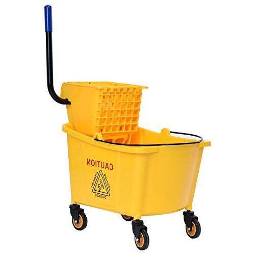 LUMISKY 35L Big Washing Mop Trolley With Wringer Wring out wet mop