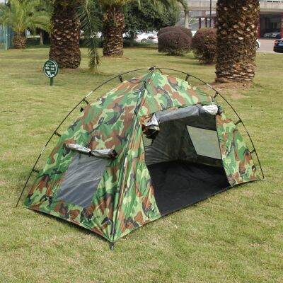 [COD] Outdoor hands take 1 single camouflage anti-mosquito anti-rain thickened ultra-light indoor hanging pole double-layer tent