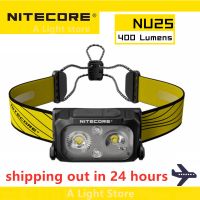 【lz】✐  NITECORE-NU25 farol impermeável 400 lumens luz principal vermelho branco cor alta lanterna ao ar livre original