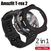 ¤ 2-in-1 Amazfit T-rex 2 เคส ตัวป้องกันหน้าจอ PC แข็ง ฝาครอบป้องกันกันชน T rex 2 ฟิล์มกระจกนิรภัย