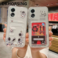 DKHORSING เคสโทรศัพท์โปร่งใสใหม่สำหรับ OPPO A78 / A78 NFC ปลอกอ่อนกระเป๋าใส่บัตรลายน่ารัก A78 Oppo 4G 2023เลนส์มนุษย์อวกาศฝาครอบป้องกัน OPPOA78 NFC