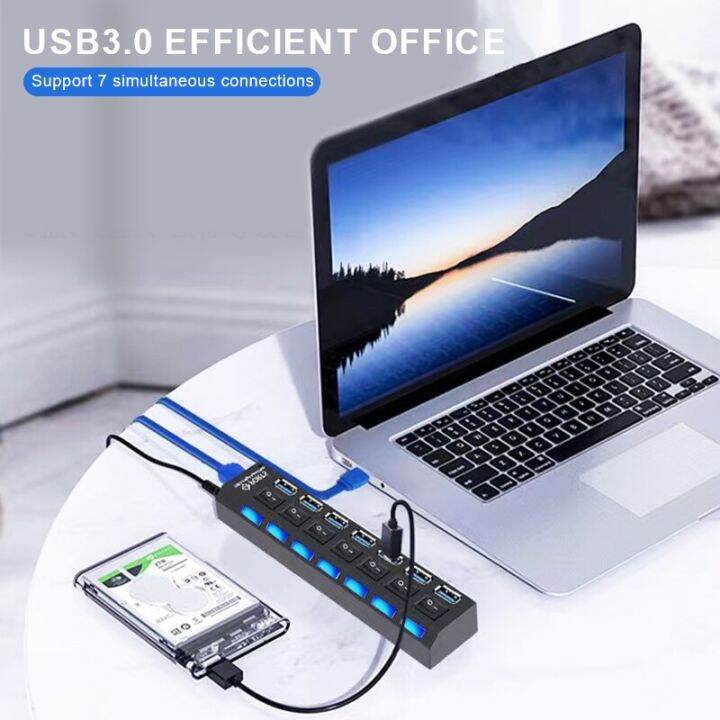 4-7พอร์ตตัวขยายหลายช่องตัวแยกแบบซ็อกเก็ตมินิฮับ-usb-สายขยายฮับต่อพ่วง3-0สำหรับพีซีตั้งโต๊ะอะแดปเตอร์แล็ปท็อป