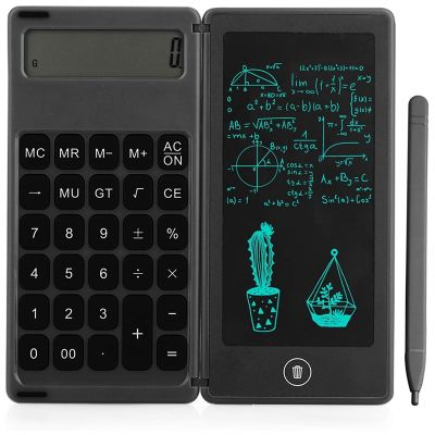Calculator Notepad 6 Inch LCD Writing Tablet Digital Drawing Pad with Stylus Pen Erase Button Lock Function