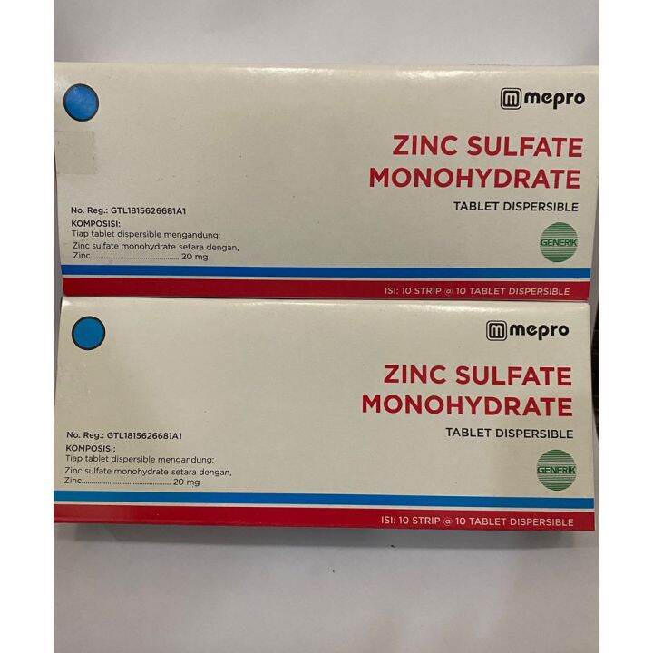 Zinc 20mg Tablet Perstrip/ Zinc Sulfate Monohydrate 20mg Lazada Indonesia