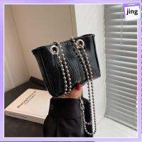 JING หนังพียู กระเป๋าทรงถัง จีบลายสก๊อต จุได้มาก กระเป๋า Crossbody แฟชั่นสำหรับผู้หญิง ลำลองแบบสบายๆ กระเป๋าถือทรงโท้ท ผู้หญิงผู้หญิงผู้หญิง