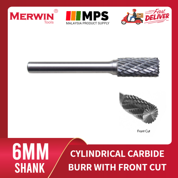 MERWIN ROTARY BURR CYLINDRICAL CARBIDE BURR WITH FRONT CUT (LOCAL STOCK