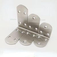 ﺴ 1pcs Corner Brackets Support for Furniture Cabinet Wall Multiple Size 90 Angle Joint Fastener Shelf Stainless Steel