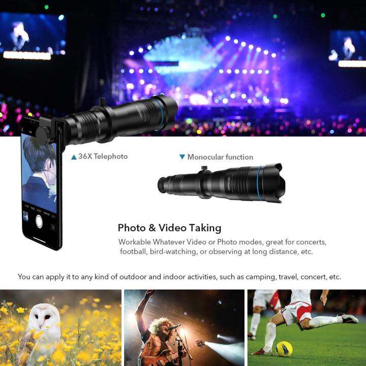 apexel-optic-โทรศัพท์เลนส์กล้องโทรศัพท์มือถือ36x-เลนส์กล้องโทรทรรศน์เทเลโฟโต้-monocular-selfie-ขาตั้งสำหรับ-iphone-huawei-สมาร์ทโฟนทุกแบบth