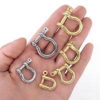 6-10Mm Carabiner Kuningan Padat D Busur Pokok Belenggu Fob Gantungan Kunci Gantungan Kunci Kait Sekrup Bersama Konektor Gesper Alat Jahit DIY