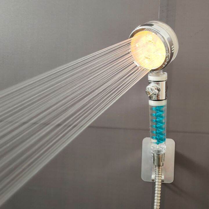 【new】 Z Amp L Propeller Led Shower Head Turbocharged Stop Button