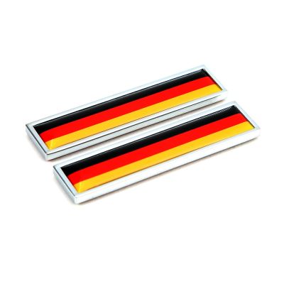 สติกเกอร์ติดรถโลหะธงชาติเยอรมนี1คู่อุปกรณ์ตกแต่งรถมอเตอร์ไซด์ตราติดรถยนต์ป้ายสัญลักษณ์