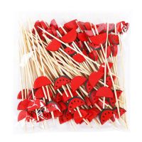 100Pcs/bag Disposable Bamboo Picks Food Fruit Salad Cocktail Handmade Toothpicks Picnic Party Supplies Decoration Cocktail Picks