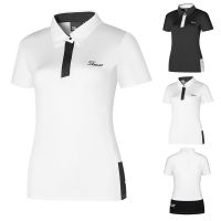 T TIT golf Clothing Women Outdoor Sports Short-Sleeved T-Shirt Casual Slim-Fit POLO Shirt Breathable Wicking Quick-Drying Top Summer T-