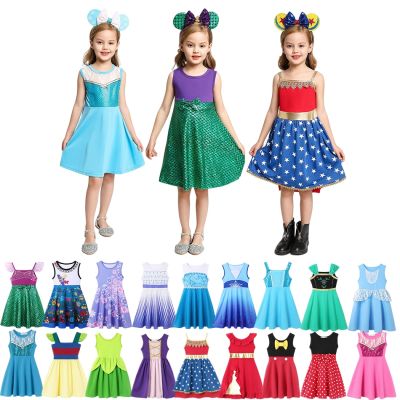 2-10 Years Girl Anna Elsa Dress Kids Halloween Cosplay Costume Children Princess Dresses Carnival Birthday Elegant Party Clothes