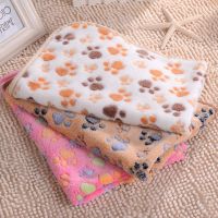 Cute Dog Bed Mats Soft Flannel Fleece Paw Foot Print Warm Blanket Sleeping Beds Cover Mat for Small Medium Dogs Cat Supplies