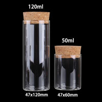 12pcslot 50ml 120ml Glass Test Tube with Cork Stopper Glass Bottles Jars Vials Salt Container for Wedding Favors DIY Craft